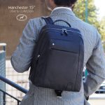 Zaino pc in pelle Manchester 15" Nero | Acciaio Design